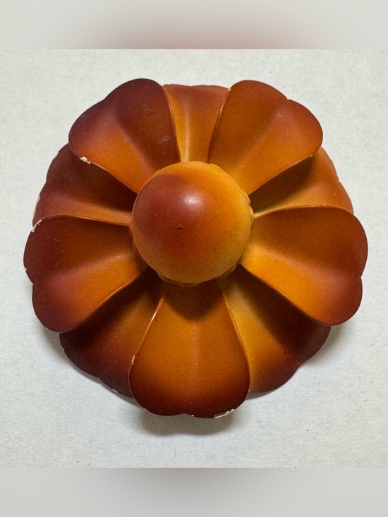 Unsigned Jewelry - Vintage Amber Orange Flower Brooch Pin